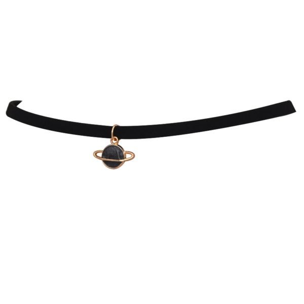Fashion Maxi Torques Black Velvet Leather Geometric Circle Planet Pendants False Collar Chokers Necklace Women Jewelry 2018 Gift - Image 2
