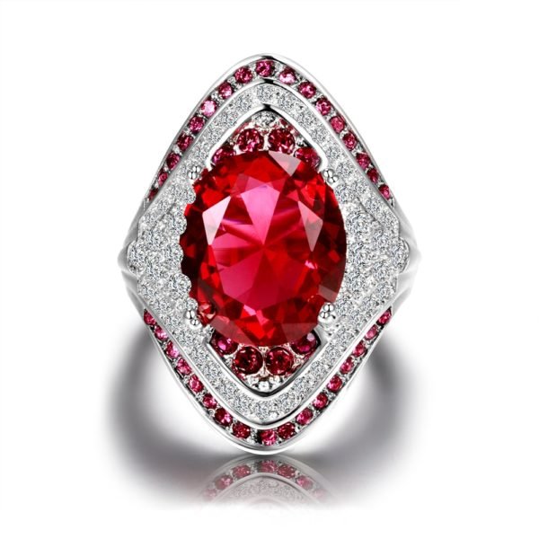 Fashion New 925 Sterling Silver Ring With Ruby Stones For Women Vintage Crystal Zircon Fashion Luxury Party Engagement Jewelry - Image 2