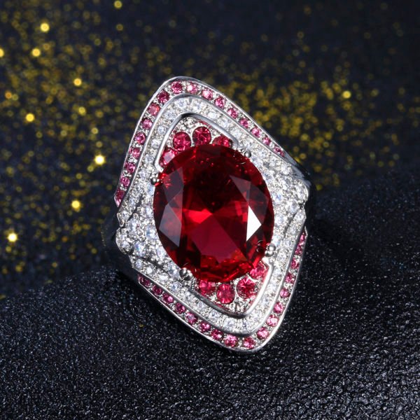 Fashion New 925 Sterling Silver Ring With Ruby Stones For Women Vintage Crystal Zircon Fashion Luxury Party Engagement Jewelry - Image 3