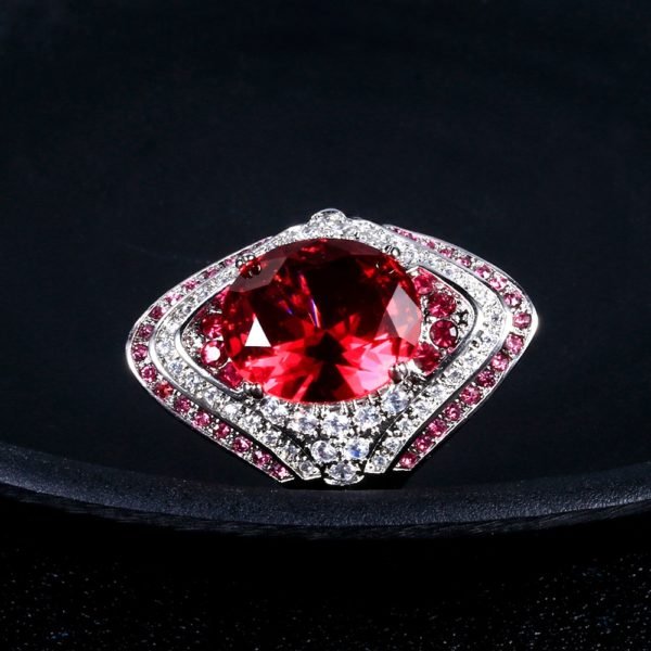 Fashion New 925 Sterling Silver Ring With Ruby Stones For Women Vintage Crystal Zircon Fashion Luxury Party Engagement Jewelry - Image 5