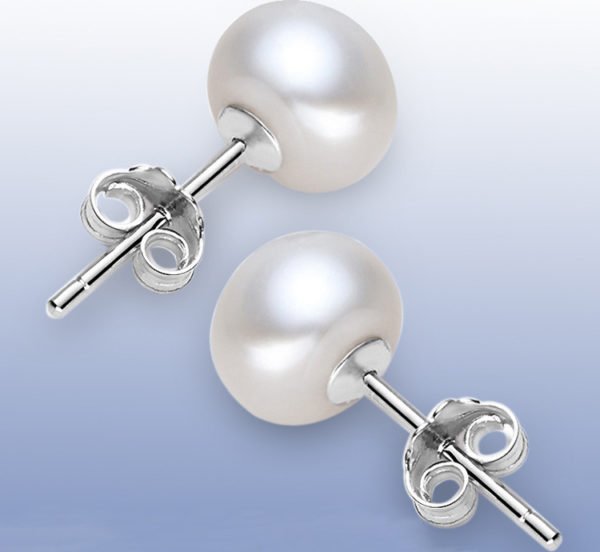 Hot Sale 3 Color 6-9mm 100% 925 Silver Natural Pearl Earrings Classic Fashion Pearl Earrings Jewelry For Women - Image 3