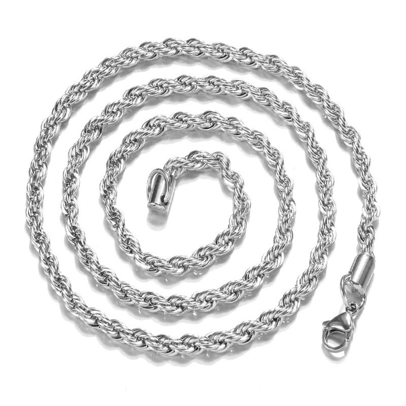 Hot sale Retail Wholesale silver Necklace Women Man necklace 2mm16,18,20,22,24 inch Twist Rope Chain jewelry accesory 925 stamp - Image 5