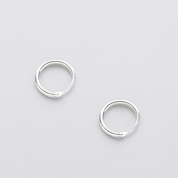 INZATT Real 925 Sterling Silver Minimalist Smooth Round Hoop Earrings Fine Jewelry Personality Accessories Black White Color - Image 5