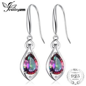 Jewelry Water Drop 6.8ct Rainbow Fire Mystic Topaz Dangle Earrings Pure 925 Sterling Silver New Fine Jewelry For Women 2018 New