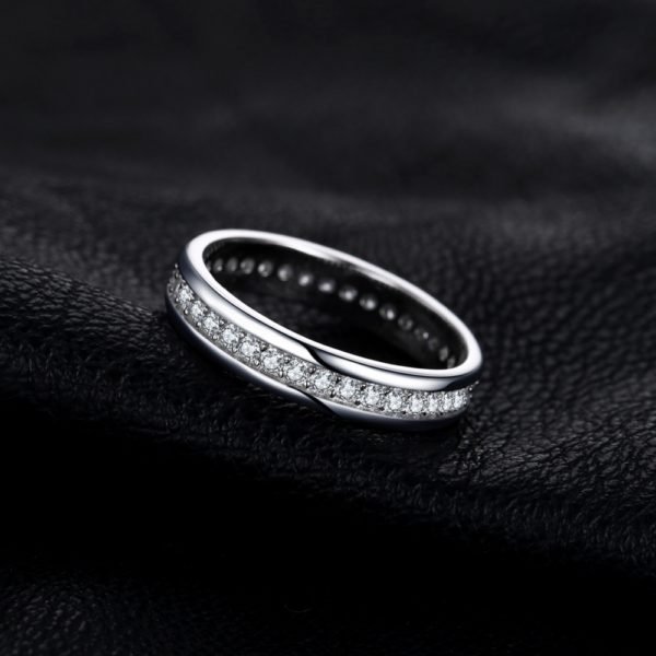 JewelryPalace Classic Wedding Bands Authentic 925 Sterling Silver Eternity Rings Cubic Zirconia Anniversary Jewelry for Women - Image 2