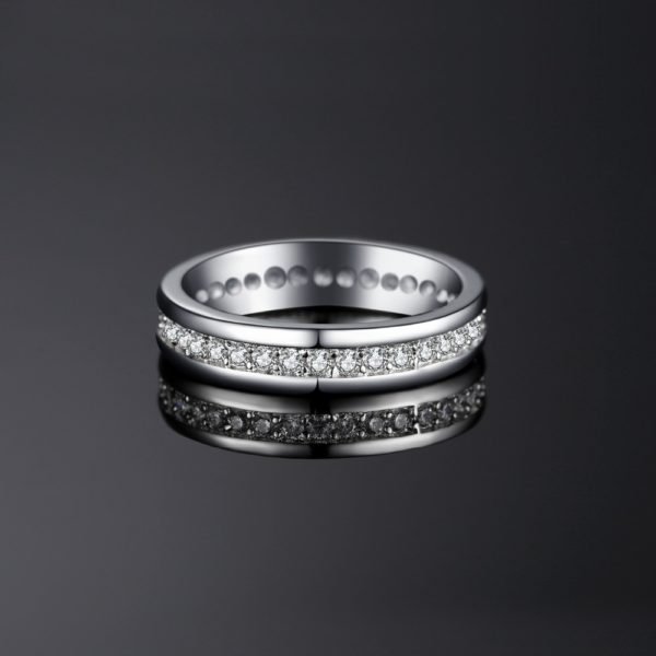 JewelryPalace Classic Wedding Bands Authentic 925 Sterling Silver Eternity Rings Cubic Zirconia Anniversary Jewelry for Women - Image 4