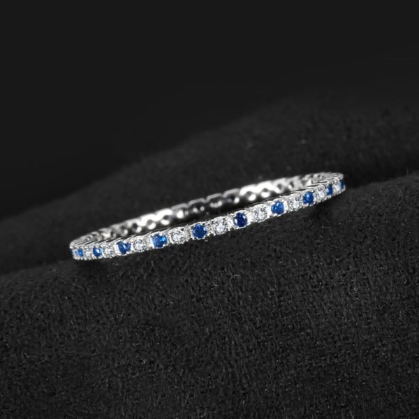 JewelryPalace Exquisite Created Blue Spinel Gemstone Rings 100% 925 Sterling Silver Rings Wedding Bands Women Fine Jewelry - Image 3