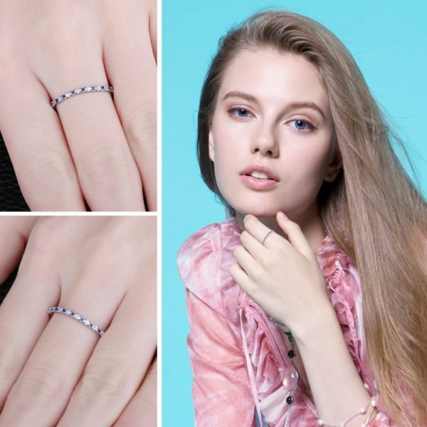 JewelryPalace Exquisite Created Blue Spinel Gemstone Rings 100% 925 Sterling Silver Rings Wedding Bands Women Fine Jewelry - Image 4