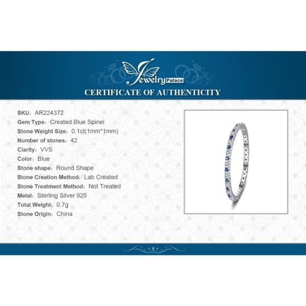 JewelryPalace Exquisite Created Blue Spinel Gemstone Rings 100% 925 Sterling Silver Rings Wedding Bands Women Fine Jewelry - Image 6