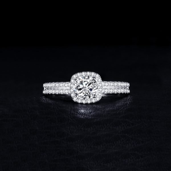 JewelryPalace Halo 1.1ct Round Cubic Zirconia Engagement Promise Ring Genuine 925 Sterling Silver Ring For Women Fashion Jewelry - Image 2