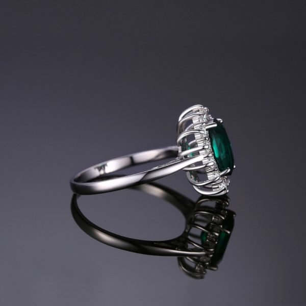 JewelryPalace Princess Diana William Kate Middleton's 2.5ct Created Emerald Ring Solid 925 Sterling Silver Ring For Women Gift - Image 4