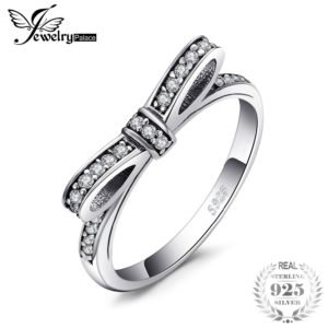 Jewelrypalace Cubic Zirconia Bow Knot Stackable Ring Authentic 925 Sterling Silver Rings For Women Fine Jewelry Gift Hot Sale