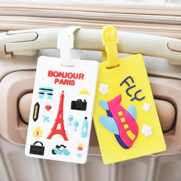 Kawaii Stitch Doraemon Suitcase Luggage Tag Cartoon ID Address Holder Baggage Label Silica Ge Identifier Travel Accessories - Image 2