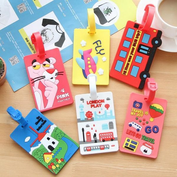 Kawaii Stitch Doraemon Suitcase Luggage Tag Cartoon ID Address Holder Baggage Label Silica Ge Identifier Travel Accessories - Image 3