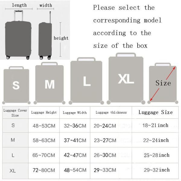 LXHYSJ Elastic Fabric Luggage Protective Cover, Suitable18-32 Inch , Trolley Case Suitcase Dust Cover Travel Accessories - Image 2