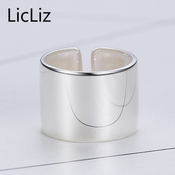 LicLiz 925 Sterling Silver Adjustable Ring For Women Rings Fingers Men Plain Open Party Jewelry Joyas de Plata 925 Bijoux LR0329 - Image 2