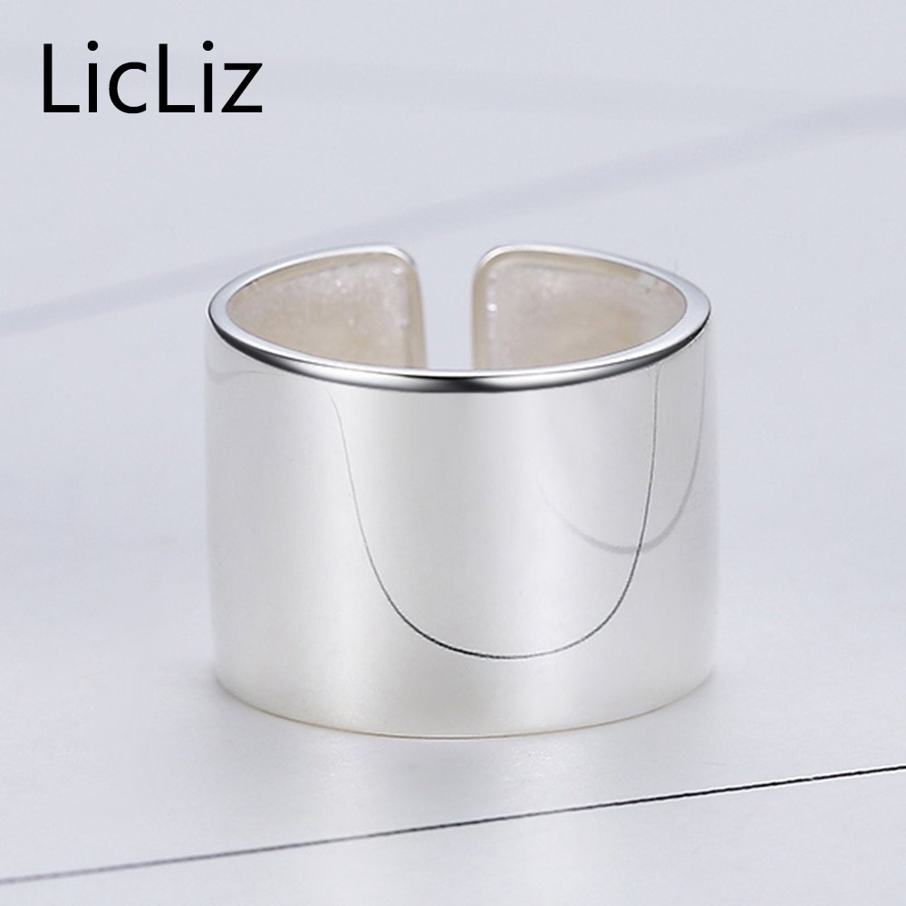 LicLiz 925 Sterling Silver Adjustable Ring For Women Rings Fingers Men Plain Open Party Jewelry Joyas de Plata 925 Bijoux LR0329 - Image 2