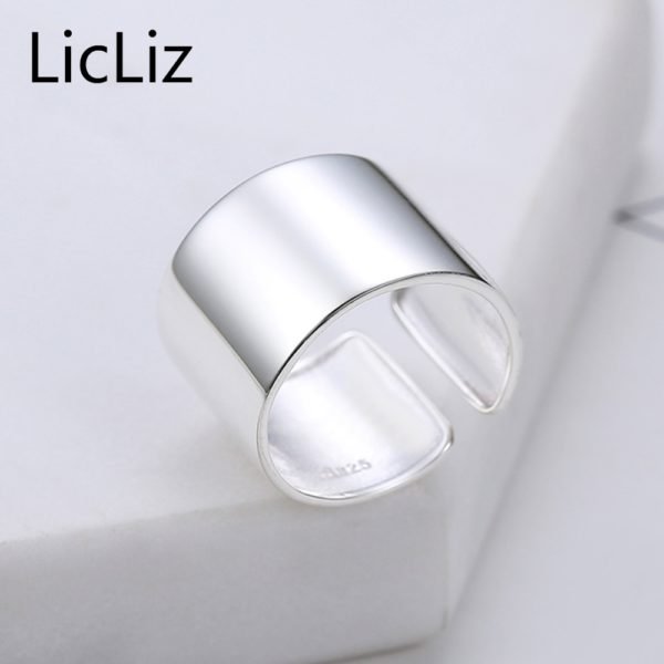LicLiz 925 Sterling Silver Adjustable Ring For Women Rings Fingers Men Plain Open Party Jewelry Joyas de Plata 925 Bijoux LR0329 - Image 3