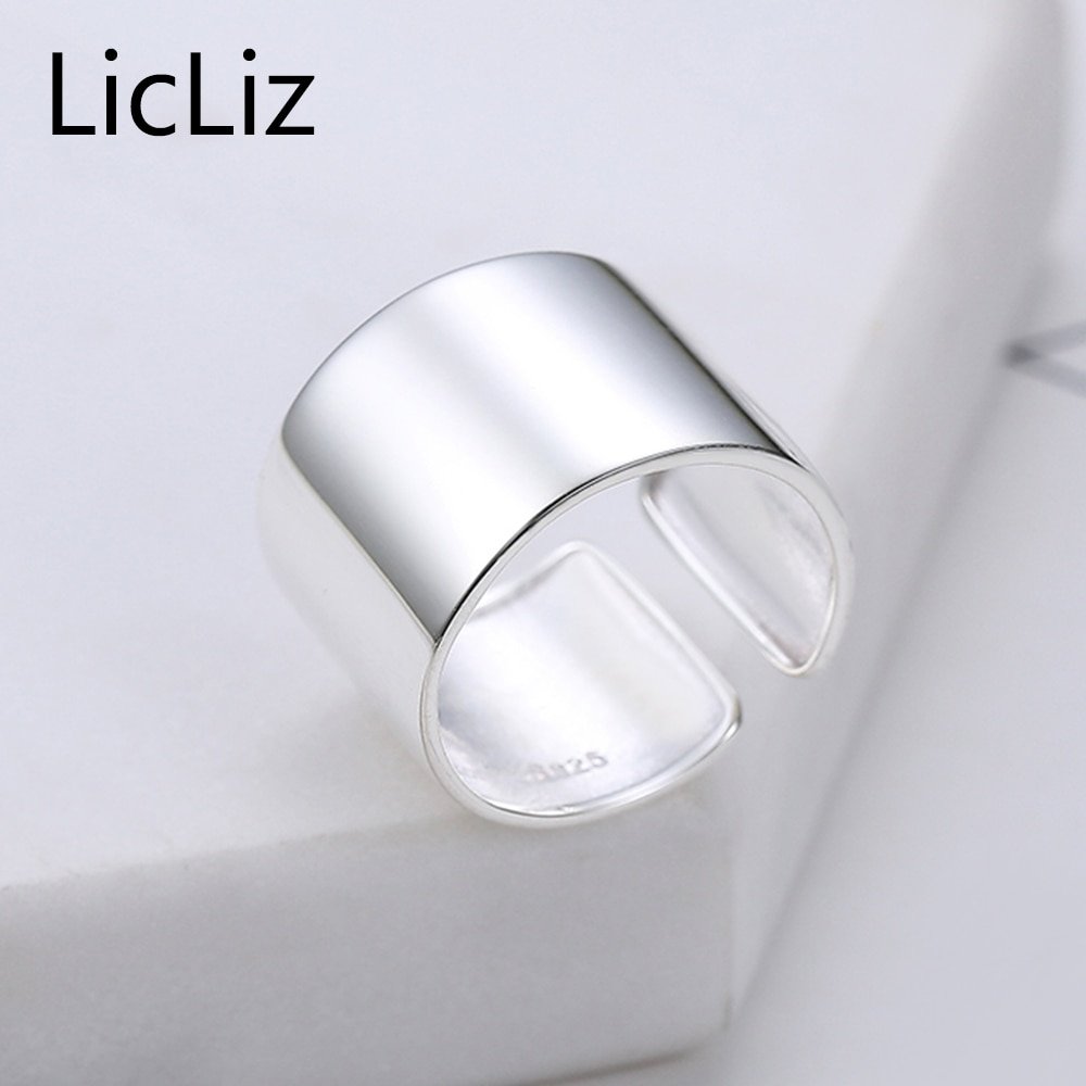 LicLiz 925 Sterling Silver Adjustable Ring For Women Rings Fingers Men Plain Open Party Jewelry Joyas de Plata 925 Bijoux LR0329 - Image 3