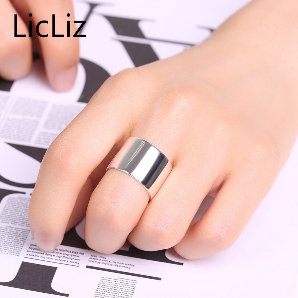LicLiz 925 Sterling Silver Adjustable Ring For Women Rings Fingers Men Plain Open Party Jewelry Joyas de Plata 925 Bijoux LR0329 - Image 5