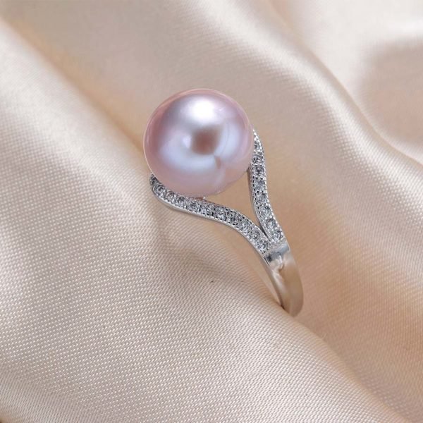 Lindo 100% real freshwater pearl ring for women 925 sterling silver adjustable ring big size 10mm AAAA natural pearl jewelry - Image 3