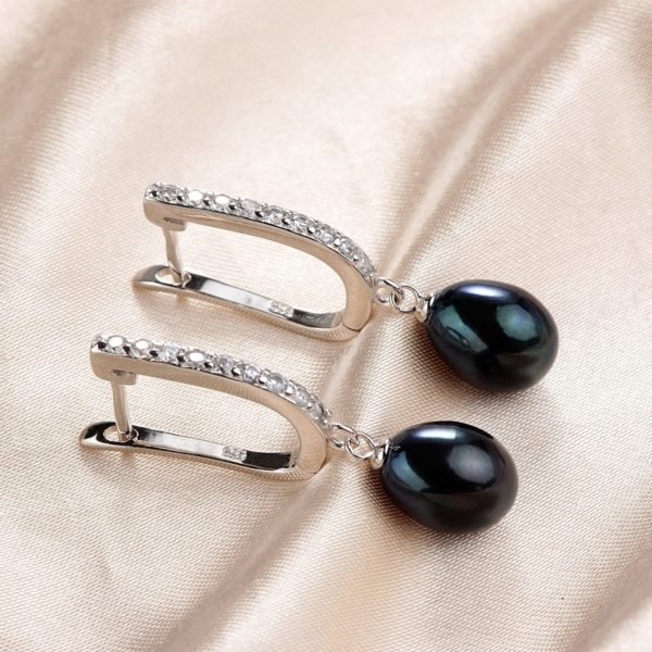 Lindo Hot Selling 925 Sterling Silver Drop Earrings Women 8-9mm Natural Freshwater Pearl Jewelry Top Quality Earrings With Box - Image 3