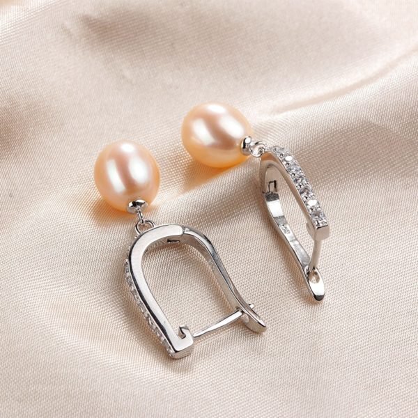 Lindo Hot Selling 925 Sterling Silver Drop Earrings Women 8-9mm Natural Freshwater Pearl Jewelry Top Quality Earrings With Box - Image 4