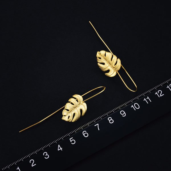 Lotus Fun Real 925 Sterling Silver Handmade Fine Jewelry Creative Monstera Leaves Design Dangle Earrings for Women Bijoux - Image 4