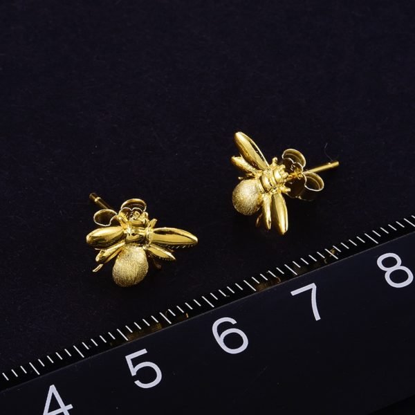 Lotus Fun Real 925 Sterling Silver Natural Creative Handmade Designer Fine Jewelry Cute Honeybee Stud Earrings for Women Brincos - Image 3