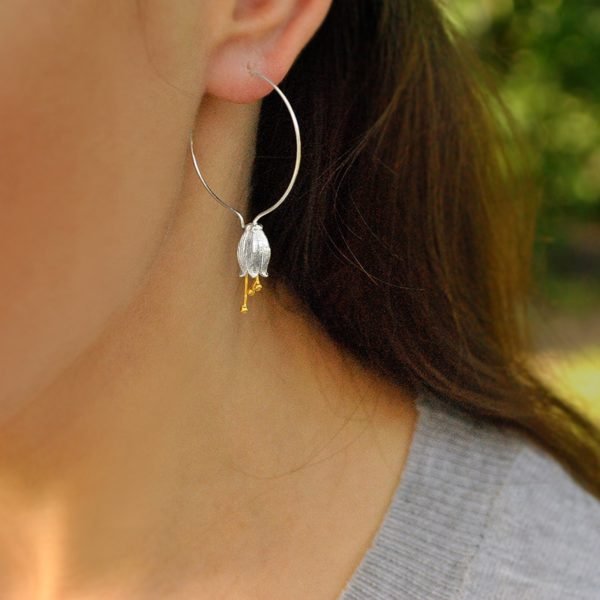 Lotus Fun Real 925 Sterling Silver Natural Creative Handmade Fine Jewelry Fresh Bell Flower Dangle Earrings for Women Brincos - Image 4