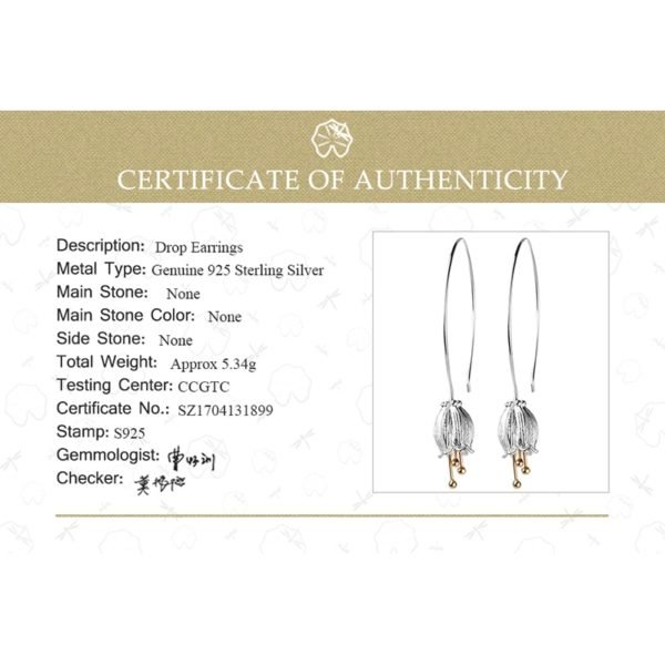 Lotus Fun Real 925 Sterling Silver Natural Creative Handmade Fine Jewelry Fresh Bell Flower Dangle Earrings for Women Brincos - Image 6
