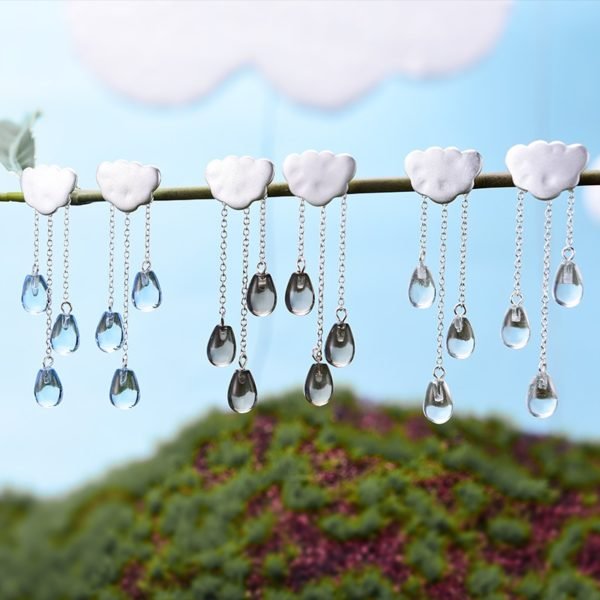Lotus Fun Real 925 Sterling Silver Natural Handmade Fine Jewelry Ethnic Cloud Long Tassel Dangle Earrings for Women Brincos - Image 2