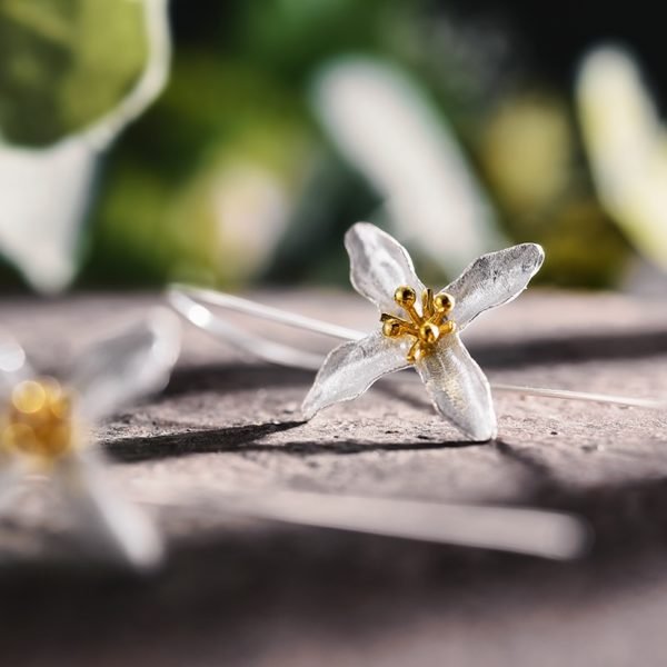 Lotus Fun Real 925 Sterling Silver Natural Handmade Fine Jewelry Vintage Poetic Clover Fashion Drop Earrings for Women Brincos - Image 2