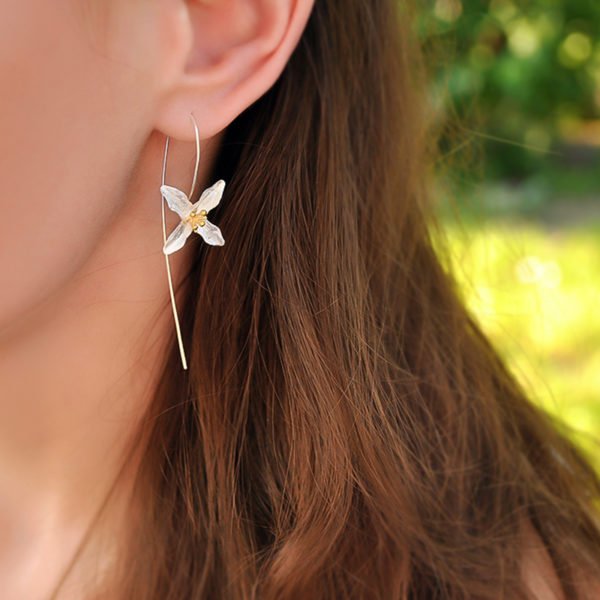 Lotus Fun Real 925 Sterling Silver Natural Handmade Fine Jewelry Vintage Poetic Clover Fashion Drop Earrings for Women Brincos - Image 4