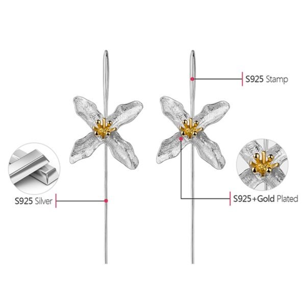 Lotus Fun Real 925 Sterling Silver Natural Handmade Fine Jewelry Vintage Poetic Clover Fashion Drop Earrings for Women Brincos - Image 5