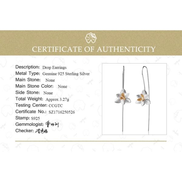 Lotus Fun Real 925 Sterling Silver Natural Original Handmade Fine Jewelry Cute Blooming Flower Fashion Drop Earrings for Women - Image 6