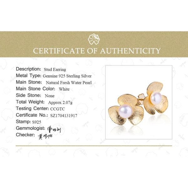 Lotus Fun Real 925 Sterling Silver Natural Pearl Handmade Fine Jewelry Fresh Clover Flower Stud Earrings for Women Brincos - Image 6