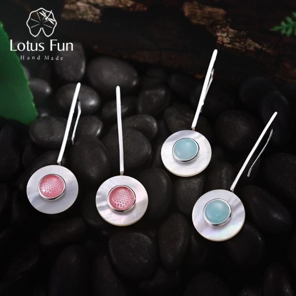 Lotus Fun Real 925 Sterling Silver Valentine's Day Gift You Are My Planet Creative Design Handmade Fine Jewelry Drop Earrings