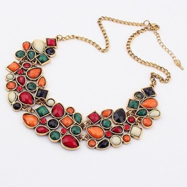 MINHIN New Popular 8 Colors Multicolor Big Pendant Clavicle Chain Necklace Women's Delicate Banquet Jewelry - Image 2