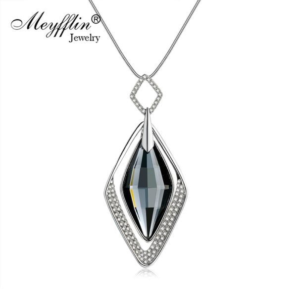 Meyfflin Long Necklaces & Pendants for Women Collier Femme Geometric Statement Colar Maxi Fashion Crystal Jewelry Bijoux 2019 - Image 5