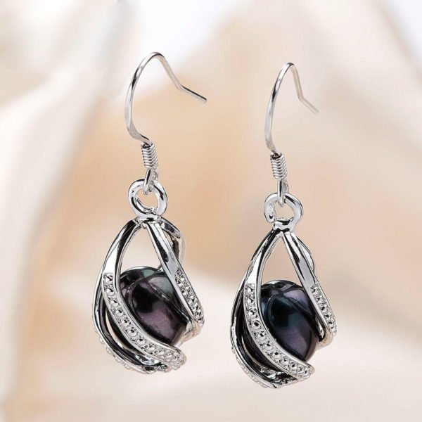 Natural Freshwater Pearl Drop Earrings For Women Elegant 925 Sterling Silver Anti allergy Earrings DIY Cage Jewelry 2019 Lindo - Image 4