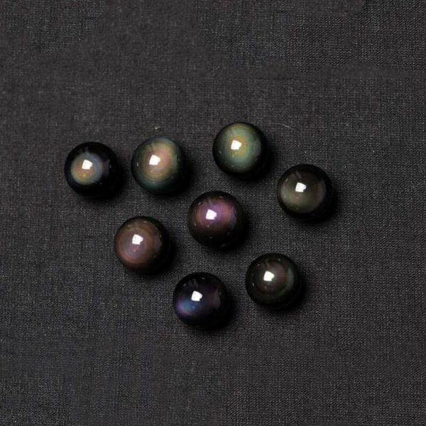 Natural Obsidian Rainbow Eye Transfer Good Luck Bead Pendant Necklace Polyester Rope Chain Necklace Jewelry For Woman - Image 2
