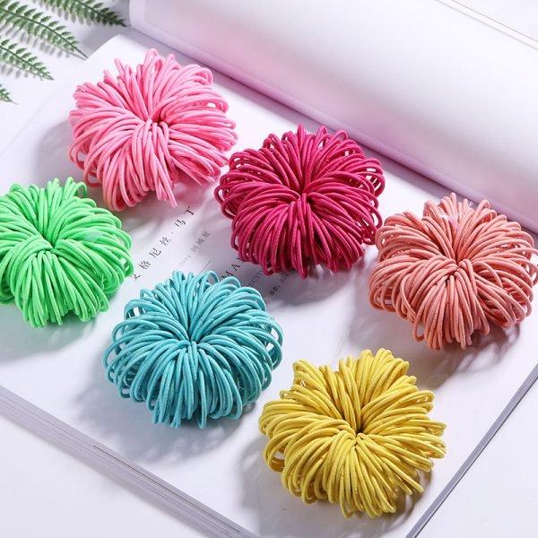 New 100PCS/Lot Girls Candy Colors Nylon 3CM Rubber Bands Children Safe Elastic Hair Bands Ponytail Holder Kids Hair Accessories - Image 3