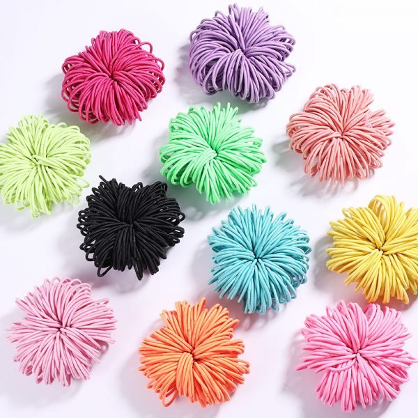 New 100PCS/Lot Girls Candy Colors Nylon 3CM Rubber Bands Children Safe Elastic Hair Bands Ponytail Holder Kids Hair Accessories - Image 4