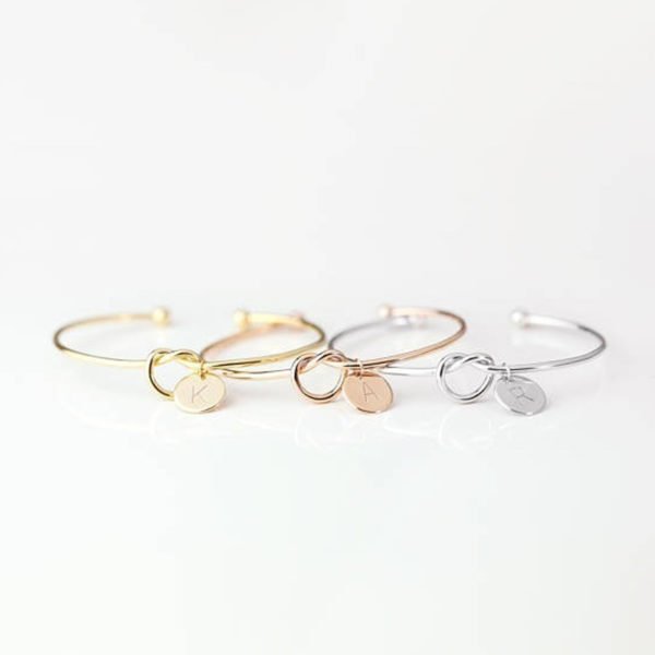New Fashion Hot Rose Gold/Silver Alloy Letter Bracelet Snake Chain Charm Bracelet Female Personality Jewelry - Image 2