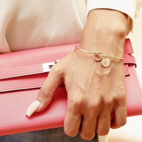 New Fashion Hot Rose Gold/Silver Alloy Letter Bracelet Snake Chain Charm Bracelet Female Personality Jewelry - Image 3