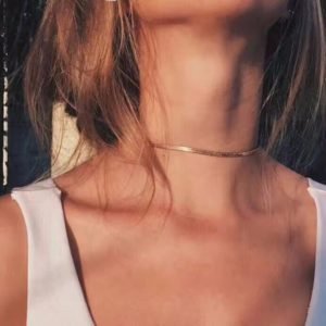 New Punk Chokers Necklaces For Women Sequins Simple Flat Blade Snake Collar Necklace Gold Silver Fashion Jewelry #247801