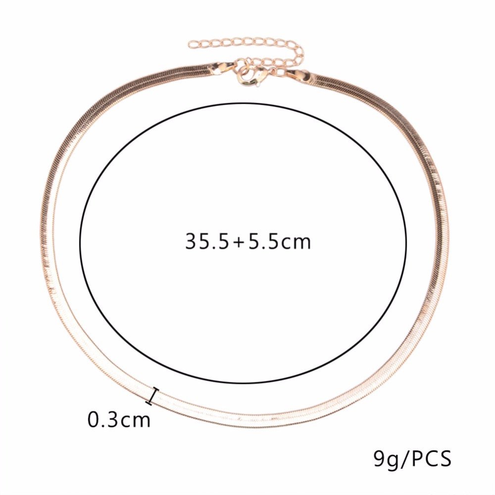 New Punk Chokers Necklaces For Women Sequins Simple Flat Blade Snake Collar  Necklace Gold Silver Fashion Jewelry #247801 - Image 5