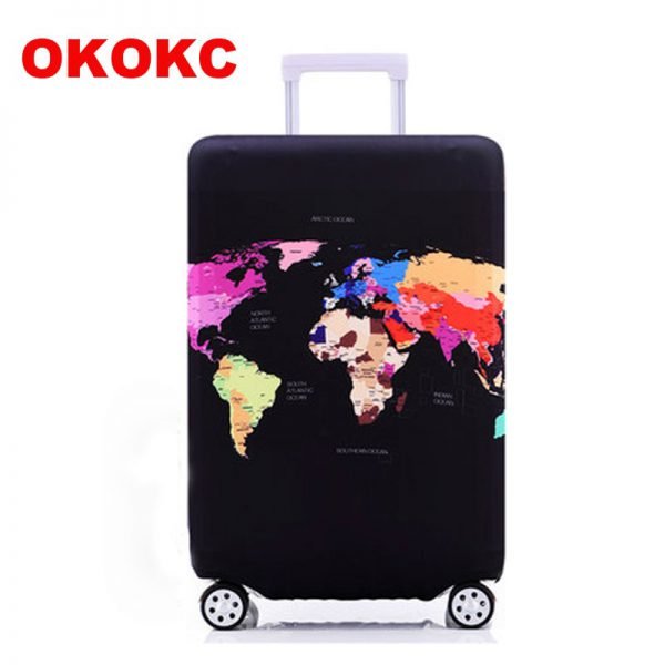 OKOKC World Map Elastic Thick Luggage Cover for Trunk Case Apply to 18''-32'' Suitcase,Suitcase Protective Cover Travel Accessor - Image 2