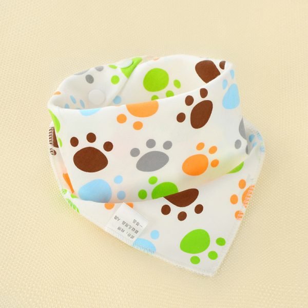 Oklady Baby Bibs Triangle Double Cotton Bibs Cartoon Print Saliva Towel Baby Boys Girls Feeding Apron Cotton Bandana Bibs - Image 2